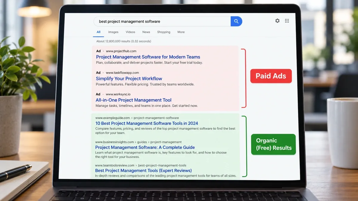 Busca no Google com resultados gratuitos e anúncios