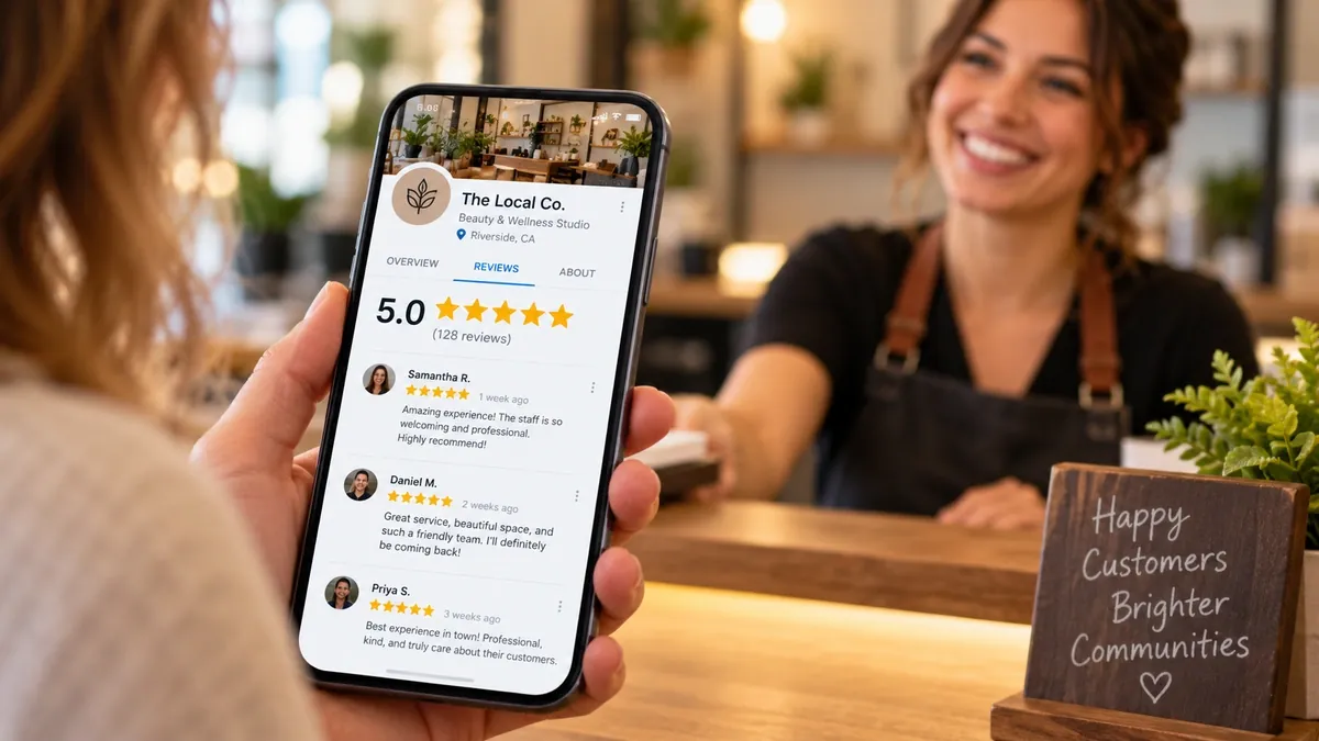 Avaliações de cinco estrelas no Perfil da Empresa no Google