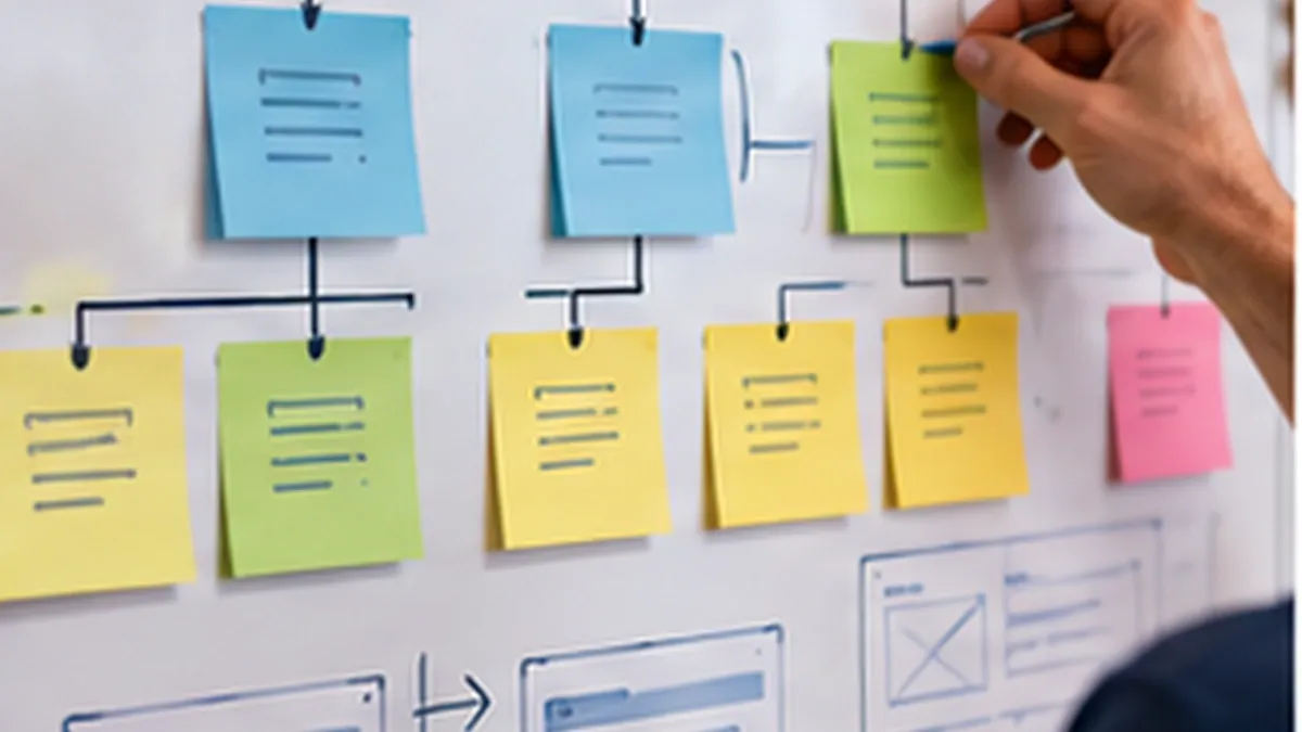 Mapa de páginas de um site planejado com SEO antes do layout