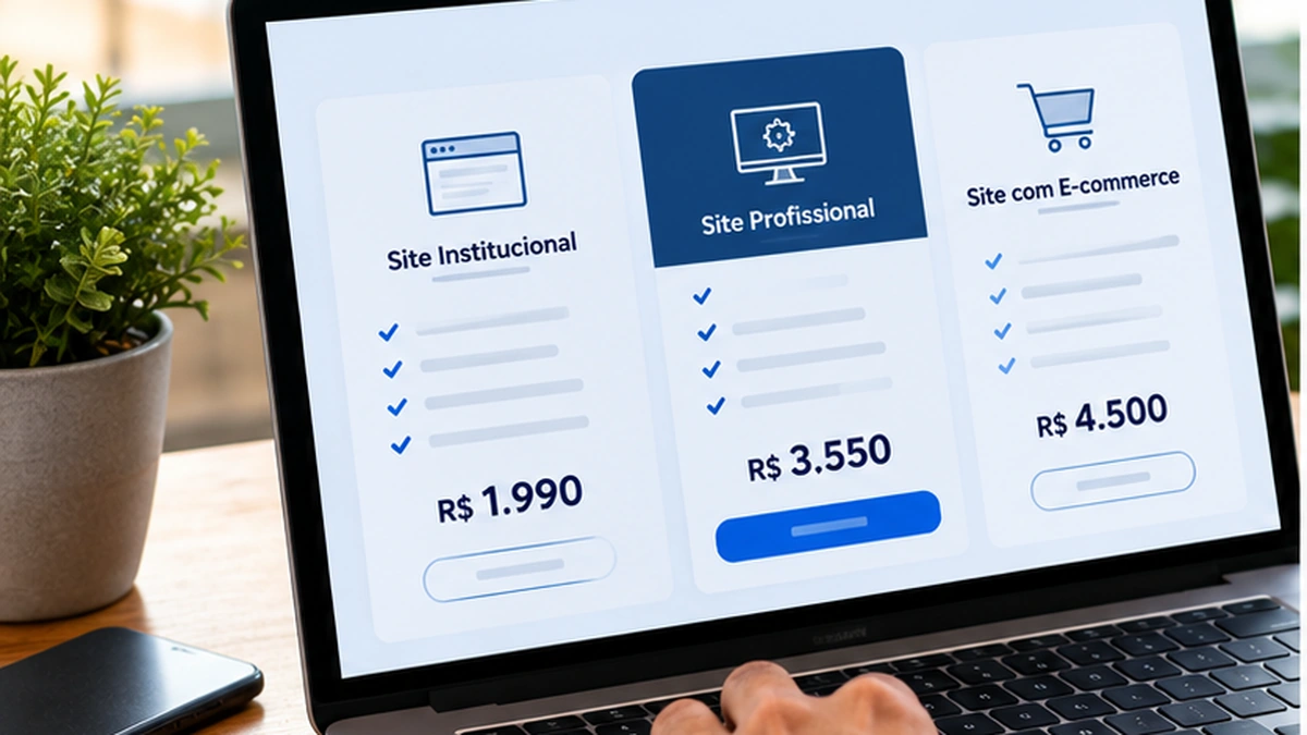 Tabela comparando preços de sites profissionais em 2026