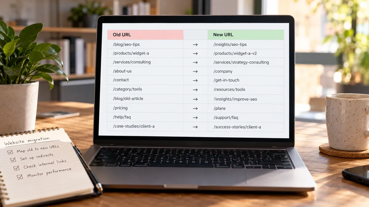 Planilha de endereços usada para trocar o site sem perder posições
