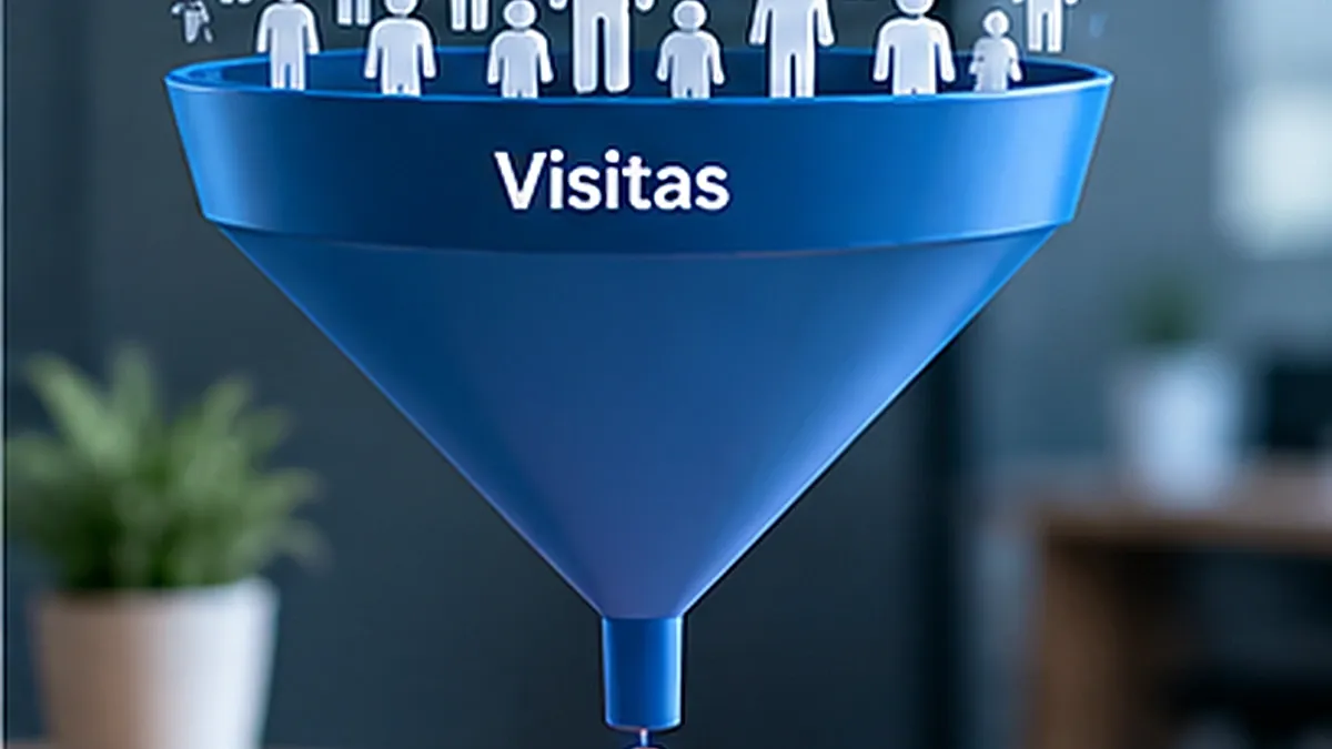 Gráfico de visitas de um site com poucos contatos
