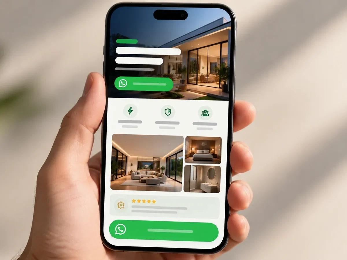 Landing page de uma página com botão de WhatsApp em destaque