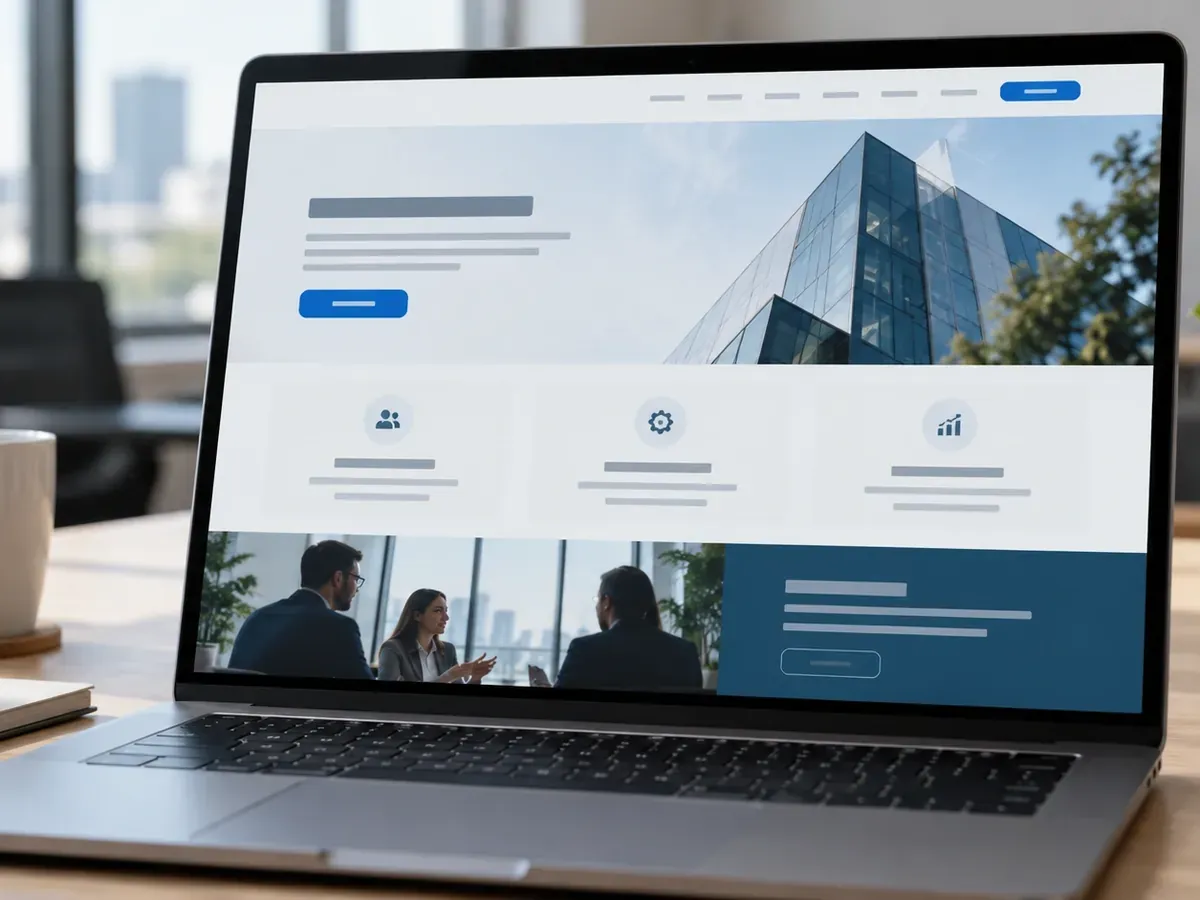 Página de site institucional com uma página para cada serviço